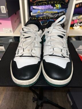 New Balance White Black Green 550 Men's Sneakers